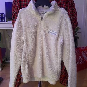 “La Jolla California” 1/4 zip sherpa zip up
